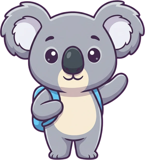 Kobi the koala waving hello